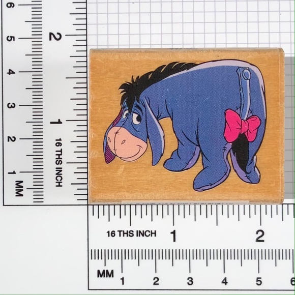 Disney Eeyore Winnie The Pooh Wood Mounted Rubber Stamp All Night Media 997-E07 - Picture 7 of 7